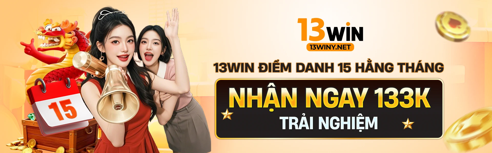 13win điểm danh 15 hằng tháng nhận ngay 133k